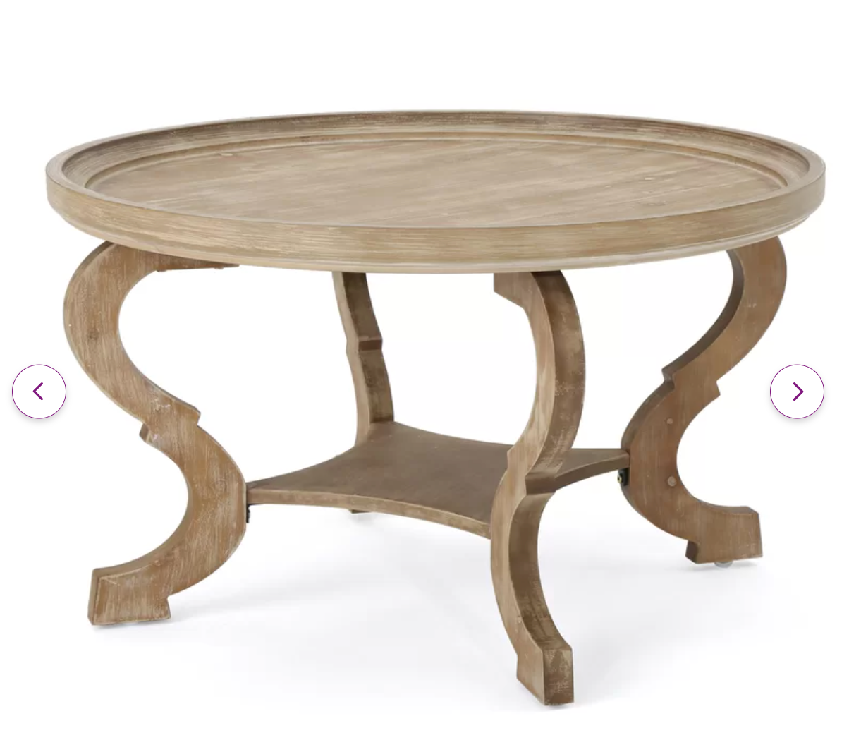 CURVED LEGS WOOD COFFEE TABLE