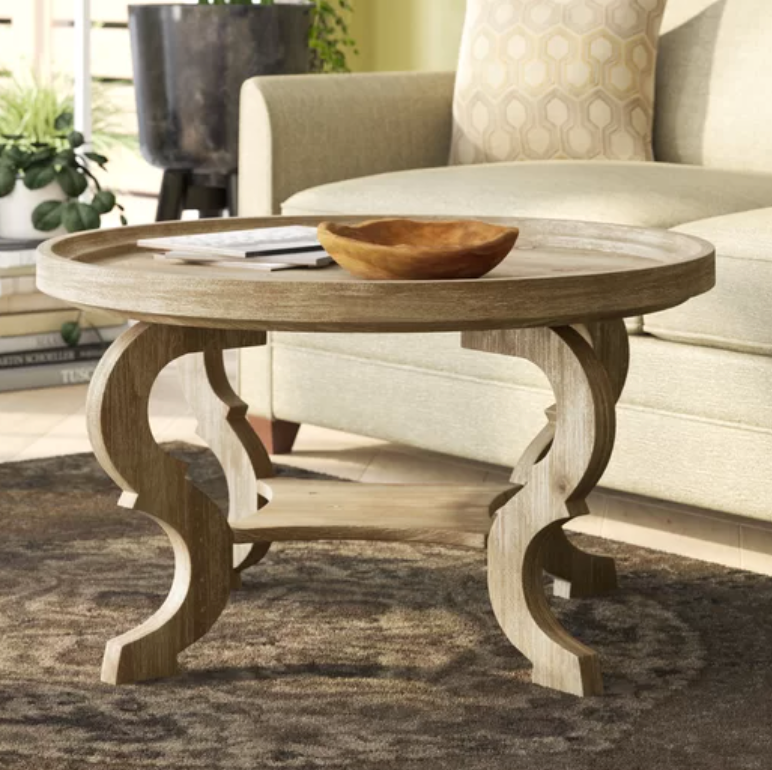 CURVED LEGS WOOD COFFEE TABLE