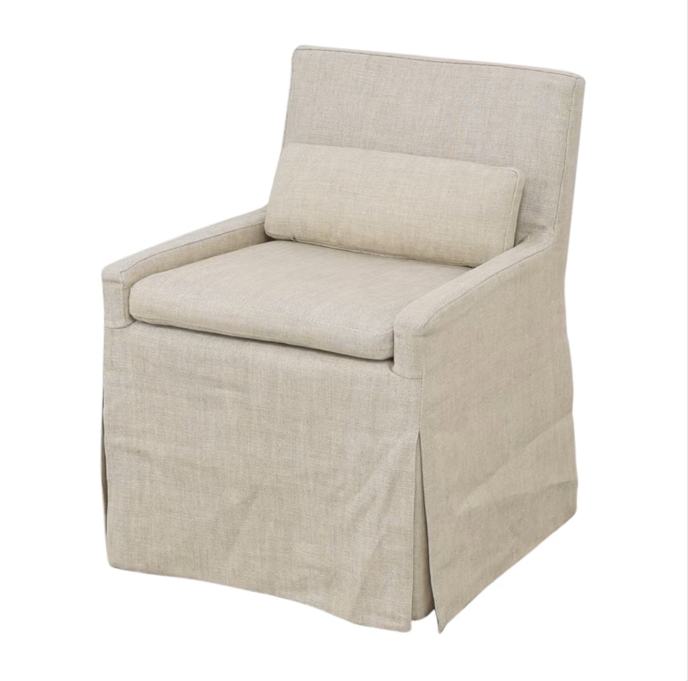 BEIGE SLIPCOVER ARM CHAIR