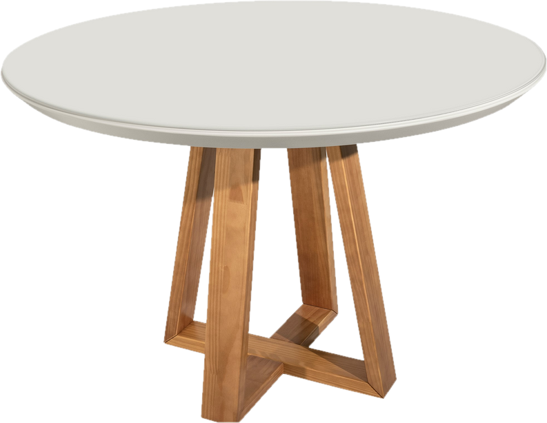 ROUND WHITE DINING TABLE WITH MODERN LEGS