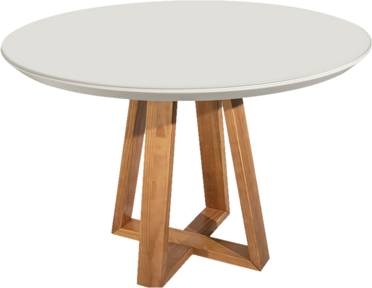 ROUND WHITE DINING TABLE WITH MODERN LEGS