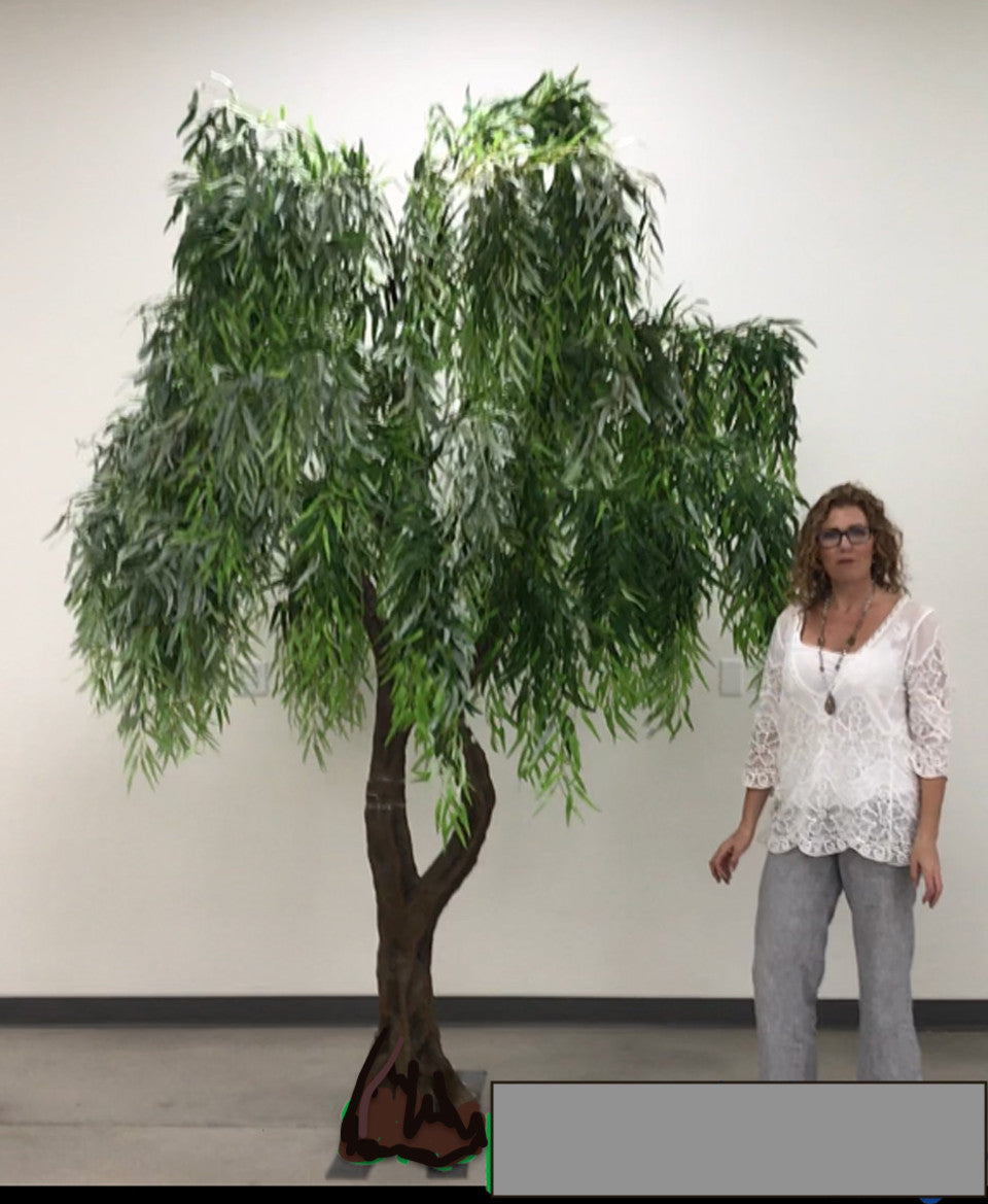Green Artificial Lifesize Weeping Willow Tree - 10 Feet Tall