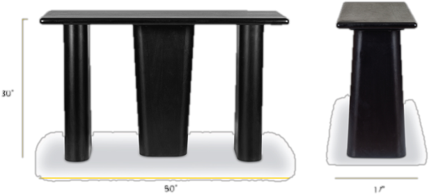 BLACK SOLID WOOD MODERN CONSOLE TABLE