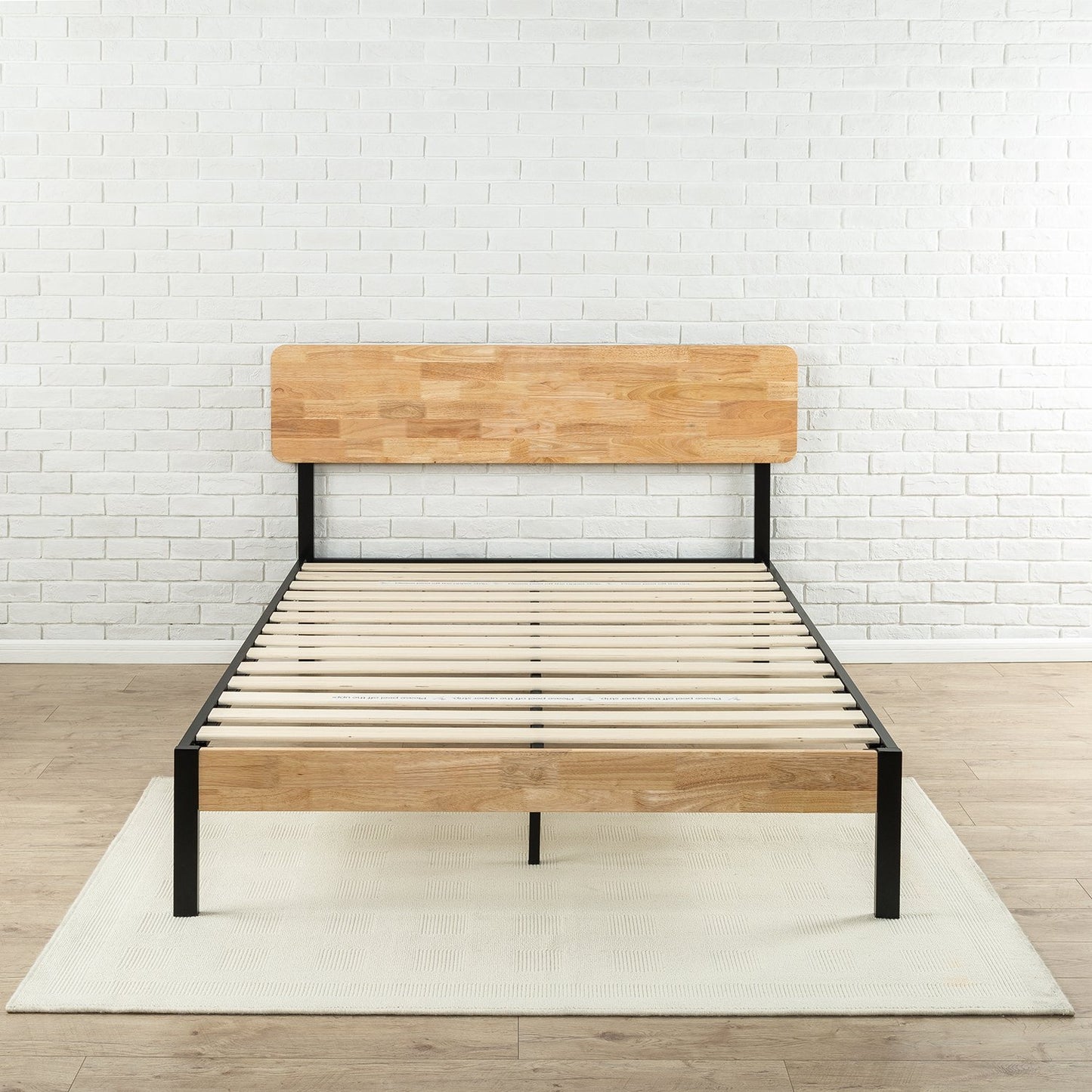 QUEEN BED FRAME (WOOD AND METAL PLATFORM)