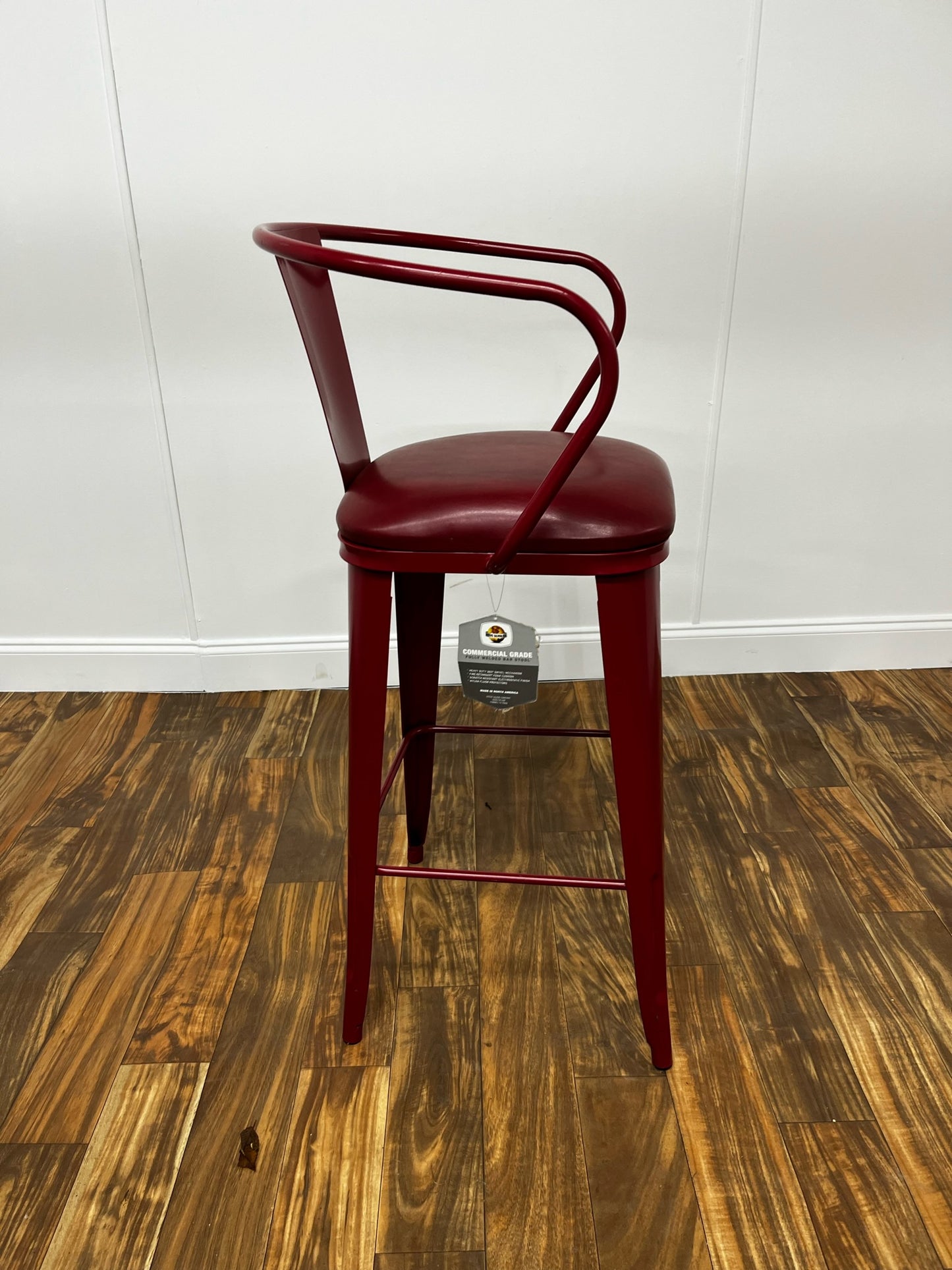 RED METAL HIGH CHAIR BAR STOOL