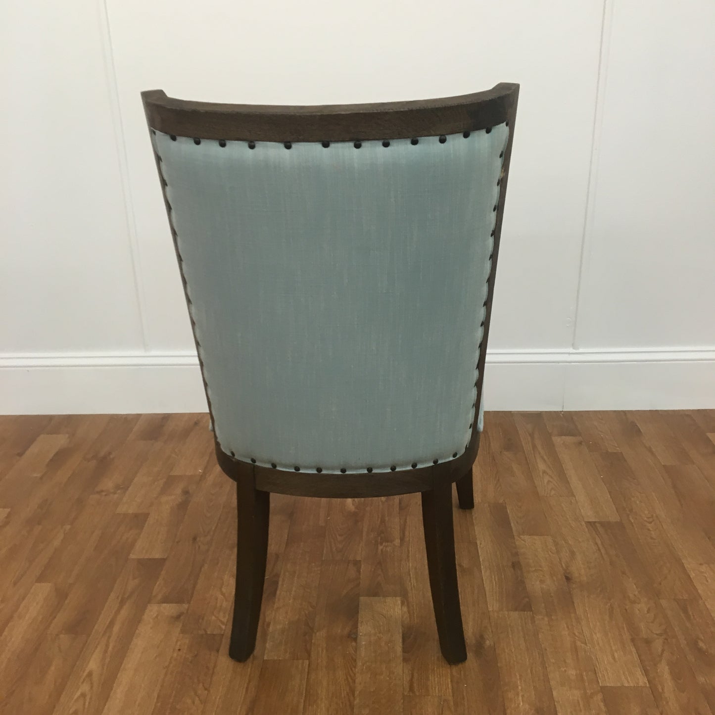POWDER BLUE DINING CHAIR WITH RIVETS