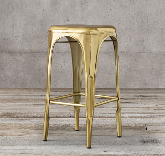 POLISHED BRASS STOOL