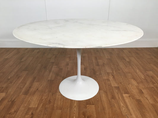 ROUND WHITE MARBLE DINING TABLE