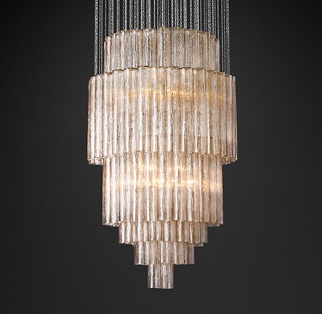 TIERED CYLINDRICAL CHANDELIER